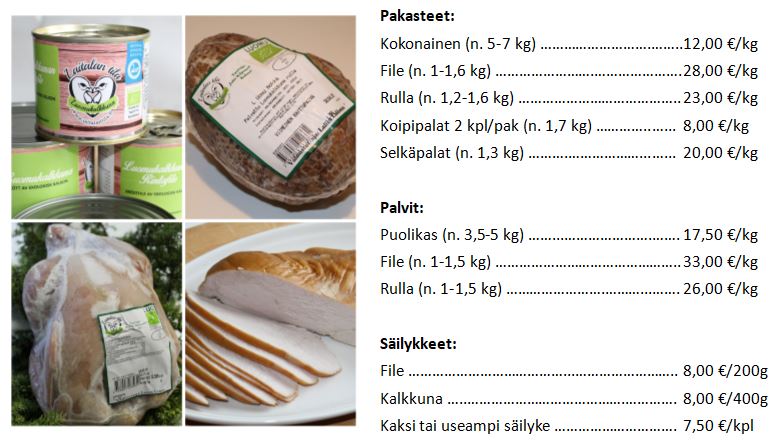 Luomukalkkunatuotteemme